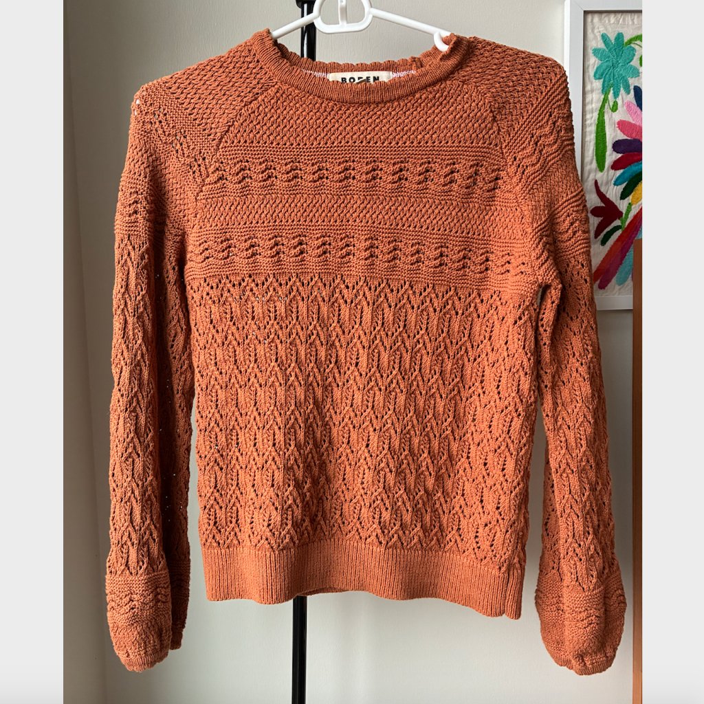 Boden Brown Knit Pattern Sweater - Size Xs